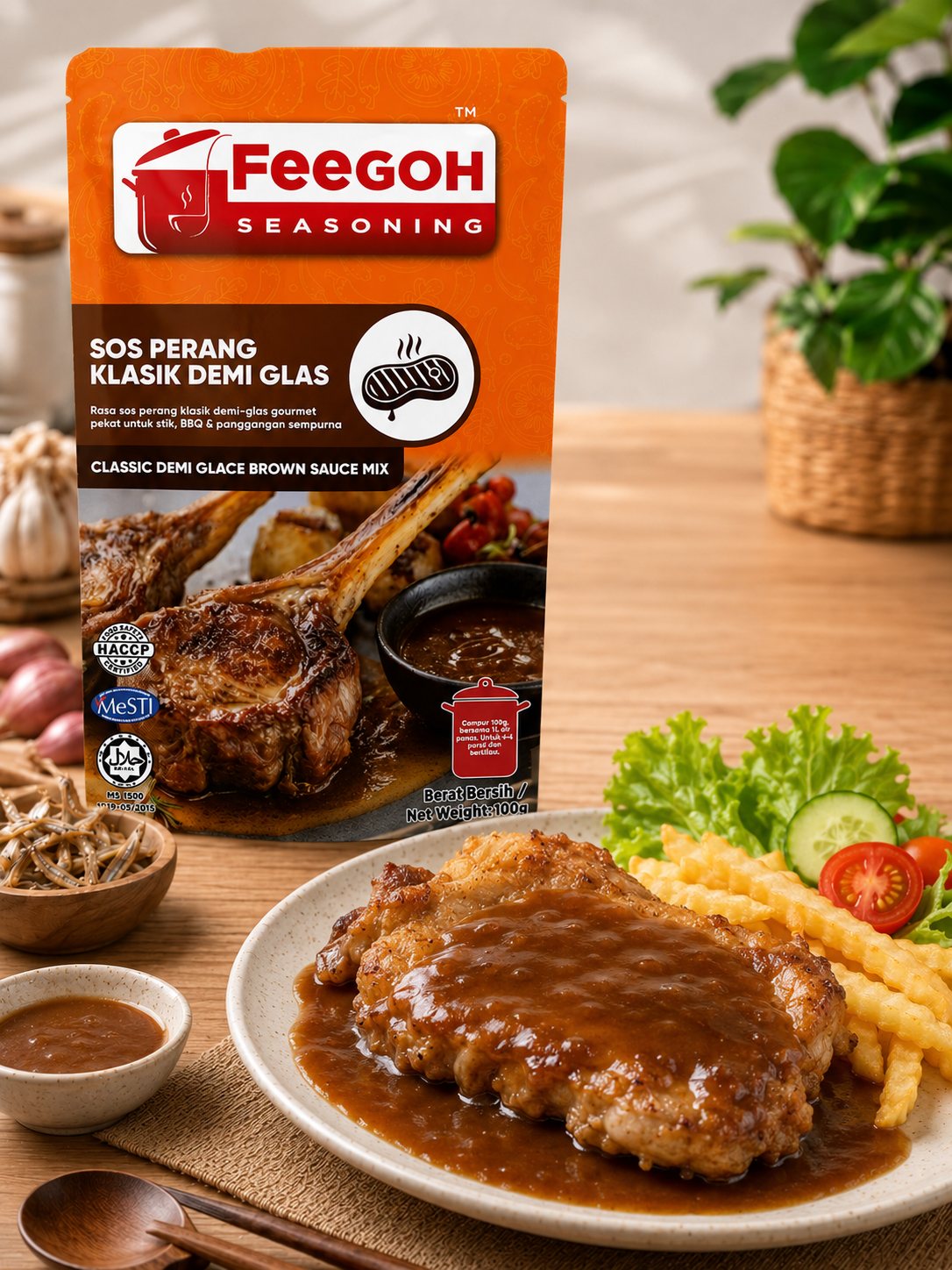 FEEGOH Brown Sauce demi-glace with chicken chop
